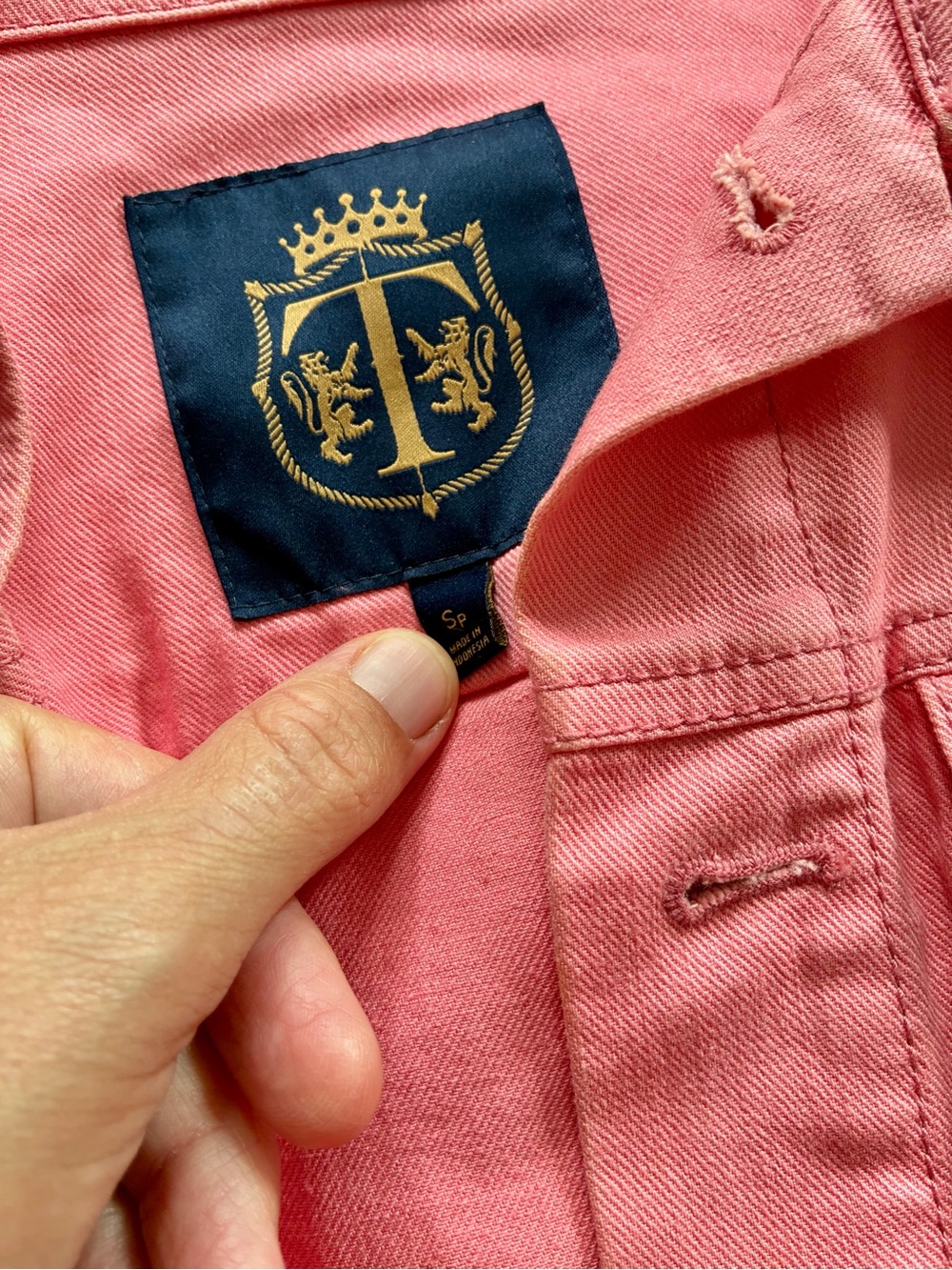 Women's Pink Denim Jacket - Talbots - Picture 2 of 2